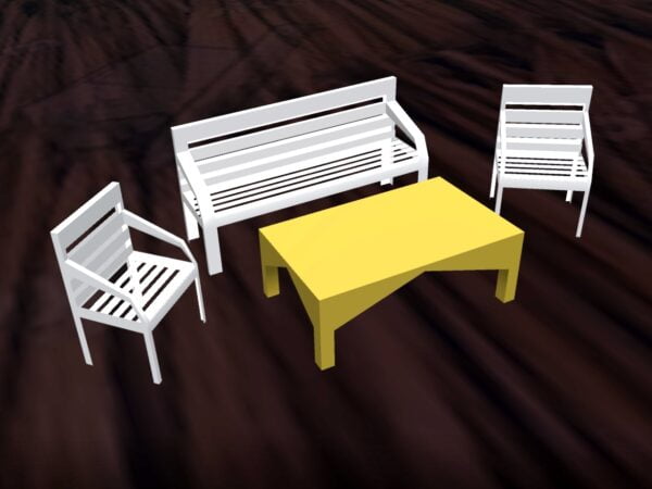 Chair 3d model, Table 3d model, Furniture models, chair set