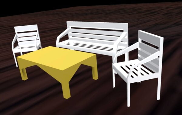 Chair 3d model, Table 3d model, Furniture models, Table set 3d model